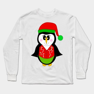 MERRY Christmas Festive Penguin Long Sleeve T-Shirt